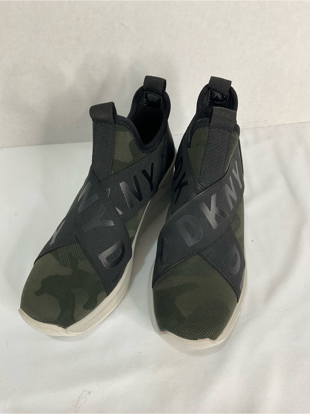 DKNY Olive Camo & Black Slip-On Sneakers